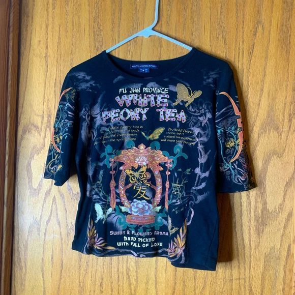 Ralph Lauren Tops - RALPH LAUREN SPORT PEONY TEA MEDIUM BLACK BEAUTIFUL SHIRT 🍀